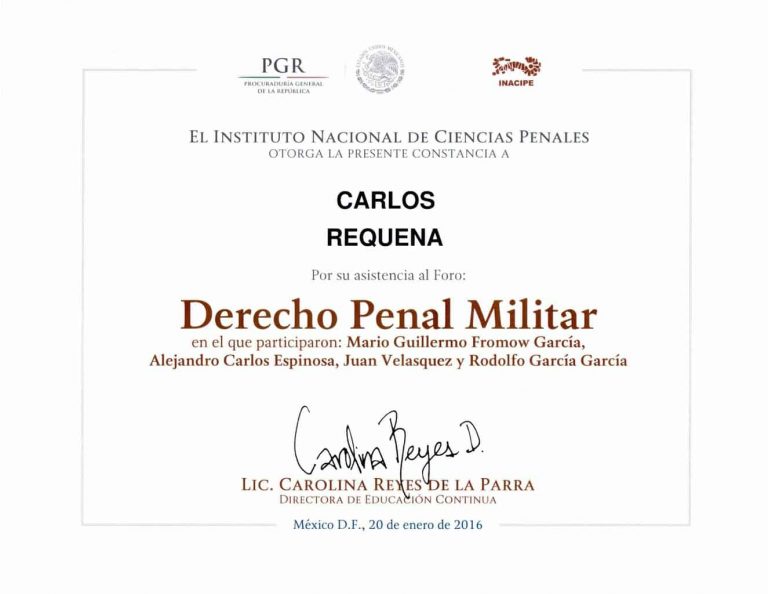 Carlos Requena | Abogado Penalista | Foro Derecho Penal Militar