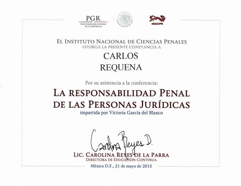Carlos Requena | Abogado Penalista | La Responsabilidad Penal de las Personas Jurídicas