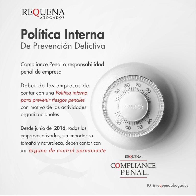 Política Interna de Prevención Delictiva | Compliance Penal | Carlos Requena #Responsabilidad Penal de Empresa #Compliance Penal de Empresa #Riesgos Penales