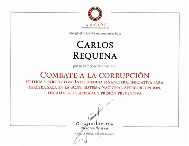 Foro Combate a la Corrupción – INACIPE – Abogado Carlos Requena